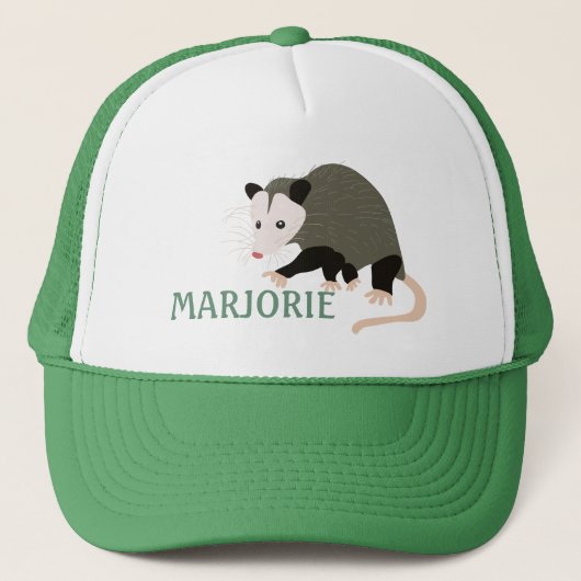 Schattigee Possum Illustratie Gepersonaliseerd Trucker Pet (Voorkant)