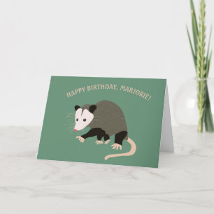 Schattigee Possum Illustratie Gepersonaliseerde Ve Kaart