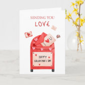 Schattigee Post Box Happy Valentijnsdag Groet Kaart (Gele Bloem)