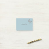 Schattigee post het met Schattigee zilveren vlinde Post-it® Notes (Op bureau)