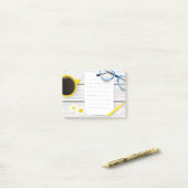 Schattigee Post-it® notes met Koffie en Bloemen (Op bureau)