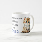 Schattigee postmenopauzale kinderloze kattendame v koffiemok (Voorkant rechts)