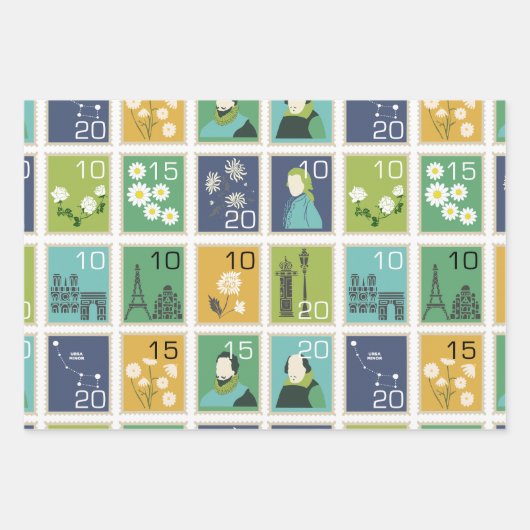 Schattigee postzegels inpakpapier (Voorkant 3)