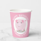 Schattigee Potbelly Pig cartoon Gepersonaliseerde Papieren Bekers (Achterkant)