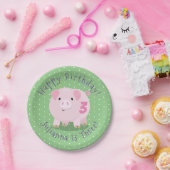 Schattigee Potbelly Pig cartoon Gepersonaliseerde  Papieren Bordje (Feest)