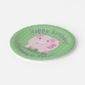 Schattigee Potbelly Pig cartoon Gepersonaliseerde  Papieren Bordje (Gekanteld)