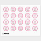 Schattigee Potbelly Pig cartoon Gepersonaliseerde  Ronde Sticker (Vel)