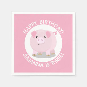 Schattigee Potbelly Pig cartoon Gepersonaliseerde Servet