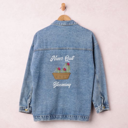 Schattigee potbloemcactus Nooit stoppen met bloeie Denim Jacket (Hangar)
