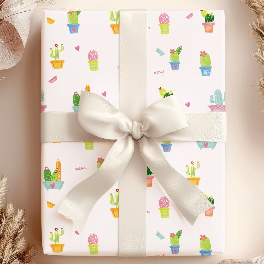 Schattigee potcactussen & woestijn Plant Cadeaupapier