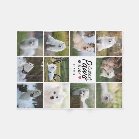 Schattigee poten ooit moderne familie hond foto co fleece deken (Voorkant (Horizontaal))