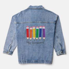 Schattigee potloden Custom Teacher Denim Jacket