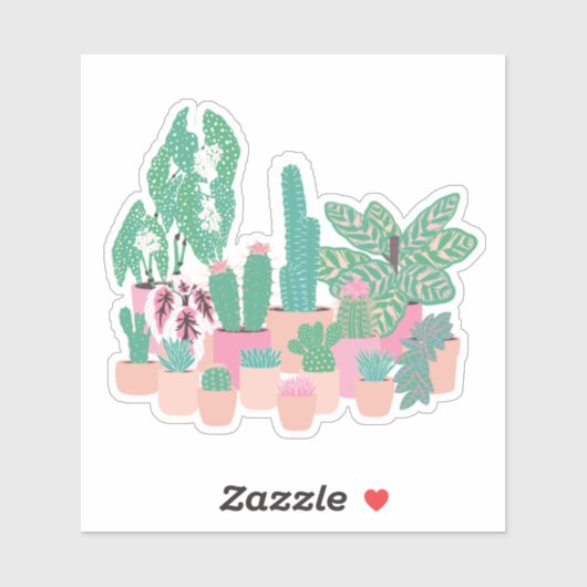 Schattigee potplanten Sticker (Vel)