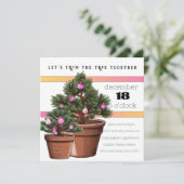 Schattigee Potten Vakantiebomen met Roze Baubles F Kaart (Staand voorkant)