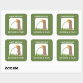 Schattigee prairiehond gepersonaliseerde cartoon vierkante sticker (Vel)