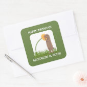 Schattigee prairiehond gepersonaliseerde cartoon vierkante sticker (Envelop)