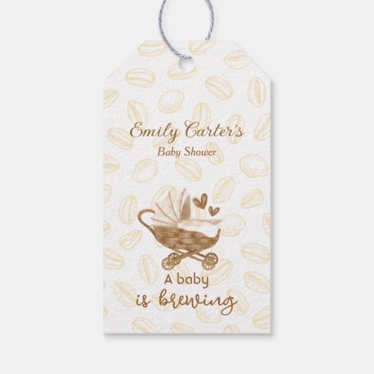Schattigee Pram Baby is Brouwen Baby shower Cadeaulabel (Achterkant)