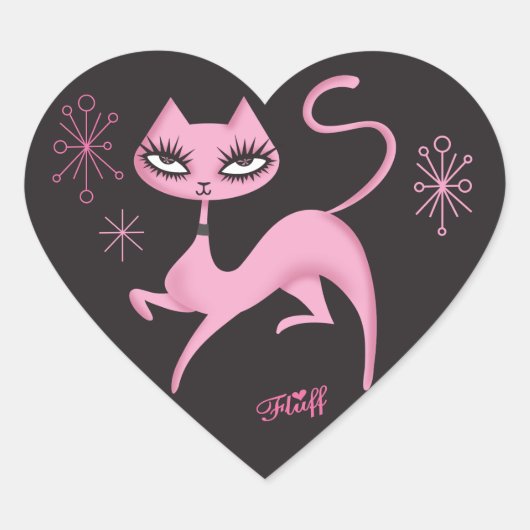 Schattigee Prancing Cat Sticker van Fluff (Voorkant)