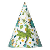 Schattigee Prehistorische Dierenpatroon Dinosaurus Feesthoedjes (Achterkant)