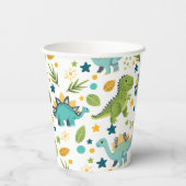 Schattigee Prehistorische Dierenpatroon Dinosaurus Papieren Bekers (Achterkant)