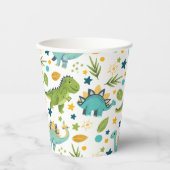 Schattigee Prehistorische Dierenpatroon Dinosaurus Papieren Bekers (Voorkant)