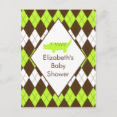 Schattigee Preppy Alligator Baby shower RSVP Post  Uitnodiging Briefkaart (Voorkant)