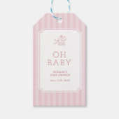 Schattigee Preppy Baby kinderwagen Baby shower Cadeaulabel (Voorkant)