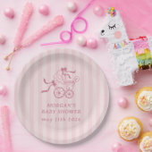 Schattigee Preppy Baby kinderwagen Baby shower Papieren Bordje (Feest)