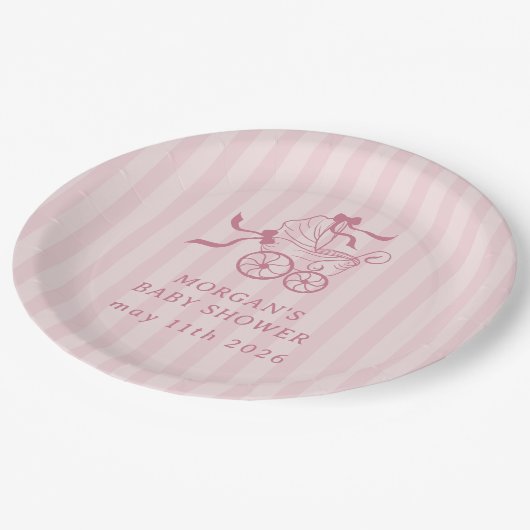 Schattigee Preppy Baby kinderwagen Baby shower Papieren Bordje (Gekanteld)