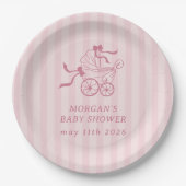 Schattigee Preppy Baby kinderwagen Baby shower Papieren Bordje (Voorkant)