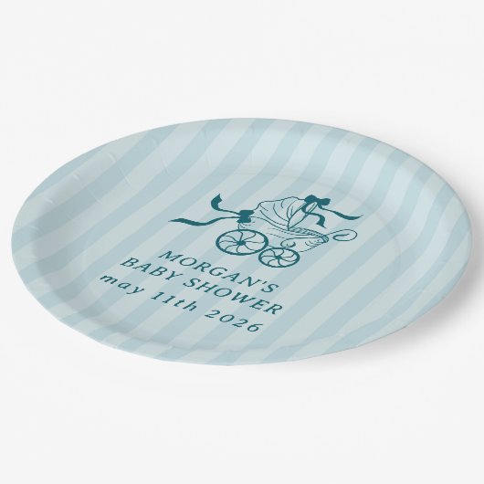 Schattigee Preppy Baby kinderwagen Baby shower Papieren Bordje (Gekanteld)