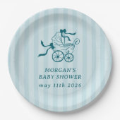 Schattigee Preppy Baby kinderwagen Baby shower Papieren Bordje (Voorkant)