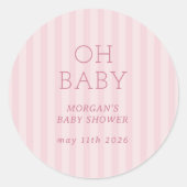 Schattigee Preppy Baby kinderwagen Baby shower Ronde Sticker (Voorkant)