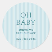 Schattigee Preppy Baby kinderwagen Baby shower Ronde Sticker (Voorkant)