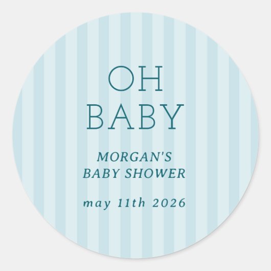 Schattigee Preppy Baby kinderwagen Baby shower Ronde Sticker (Voorkant)