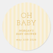 Schattigee Preppy Baby kinderwagen Baby shower Ronde Sticker (Voorkant)
