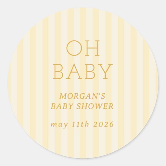 Schattigee Preppy Baby kinderwagen Baby shower Ronde Sticker (Voorkant)