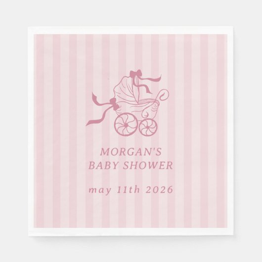 Schattigee Preppy Baby kinderwagen Baby shower Servet (Voorkant)