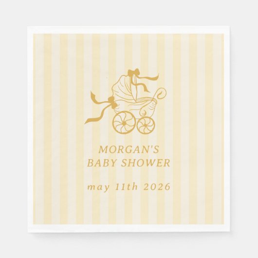 Schattigee Preppy Baby kinderwagen Baby shower Servet (Voorkant)