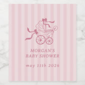 Schattigee Preppy Baby kinderwagen Baby shower Wijn Etiket (Enkel label)