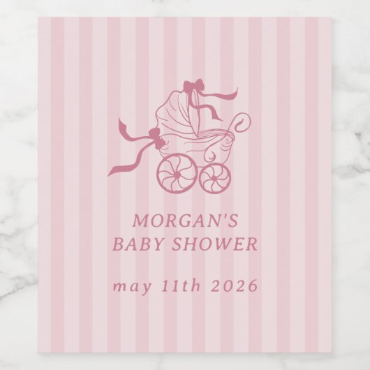 Schattigee Preppy Baby kinderwagen Baby shower Wijn Etiket (Enkel label)