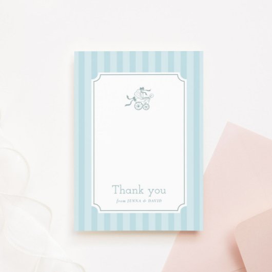 Schattigee Preppy Baby kinderwagen bedankkaart