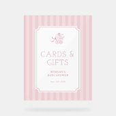 Schattigee Preppy Baby Stroller Baby shower Uitnod Acryl Bord (Voorkant)