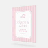 Schattigee Preppy Baby Stroller Baby shower Uitnod Acryl Bord (Hoek)