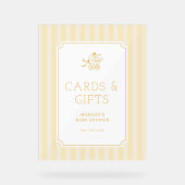 Schattigee Preppy Baby Stroller Baby shower Uitnod Acryl Bord (Voorkant)