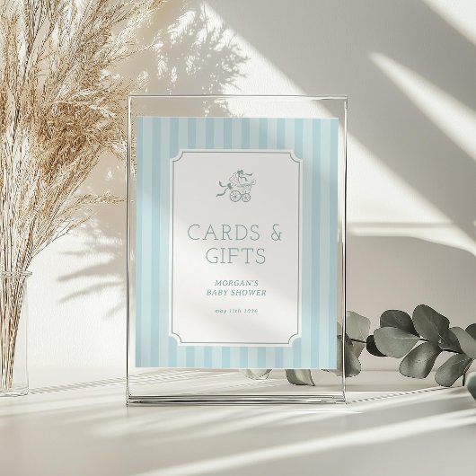 Schattigee Preppy Baby Stroller Baby shower Uitnod Acryl Bord