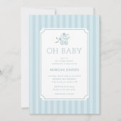 Schattigee Preppy Baby Stroller Baby shower Uitnod Kaart
