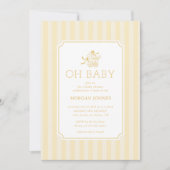 Schattigee Preppy Baby Stroller Baby shower Uitnod Kaart (Voorkant)