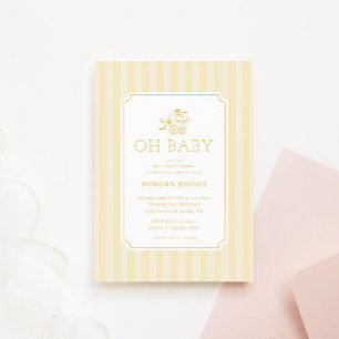 Schattigee Preppy Baby Stroller Baby shower Uitnod Kaart