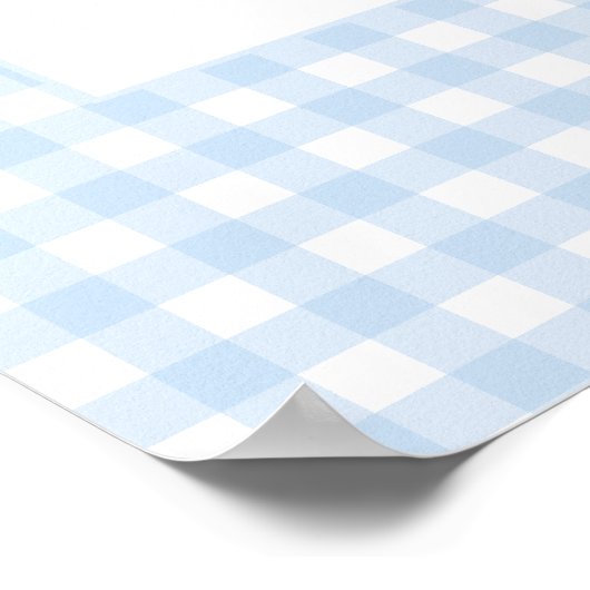 Schattigee Preppy Blue Gingham Bow stropdas Baby B Poster (Hoek)